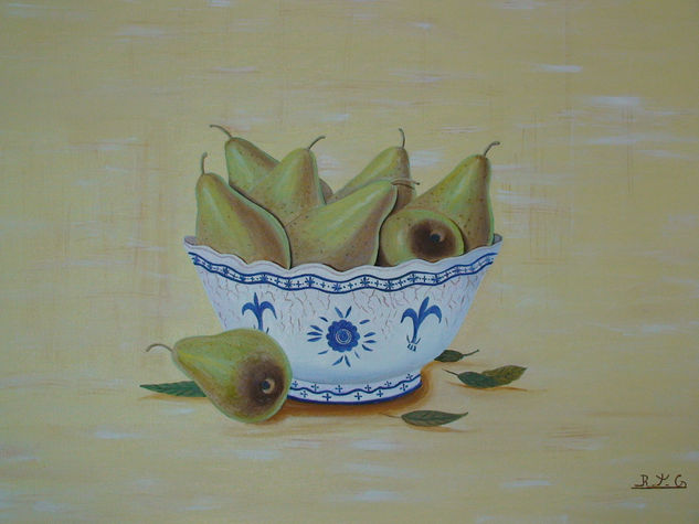 bodegón frutero peras Oil Canvas Still Life Paintings