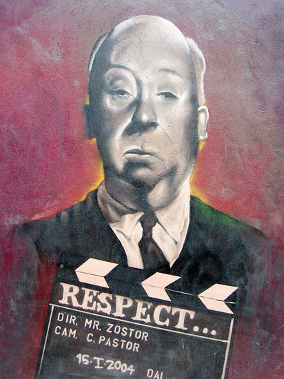 GRAFFITI BARCELONA. ALFRED HITCHCOCK 