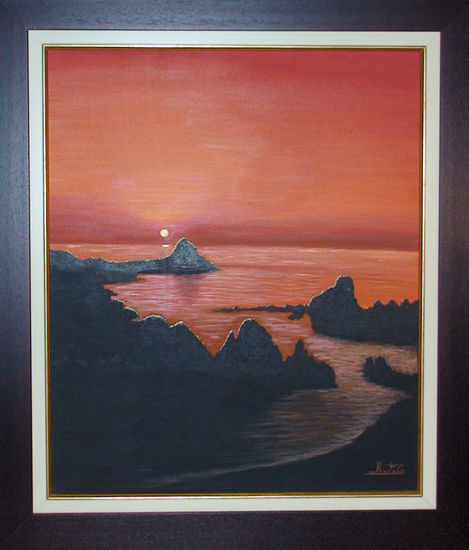 marina atardecer arrecife Oil Canvas Marine Painting