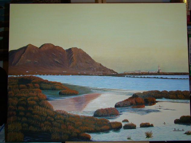 marina albufera de gabo de gata Oil Canvas Marine Painting