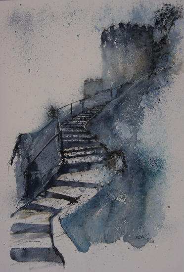 Escalera Muralla Ávila Watercolour Paper Others