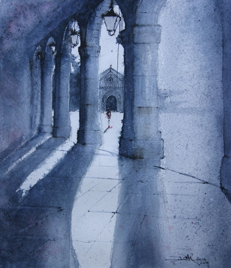 El Grande desde los soportales, Ávila Watercolour Paper Others