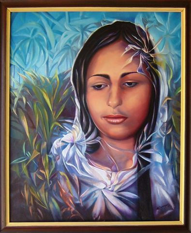 Gitana Tropical Oil Canvas Portrait