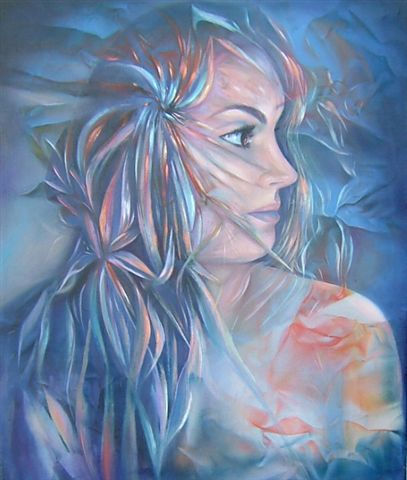 La flor de mi memoria Oil Canvas Portrait