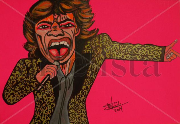 Mick Jagger Acrylic Card Portrait