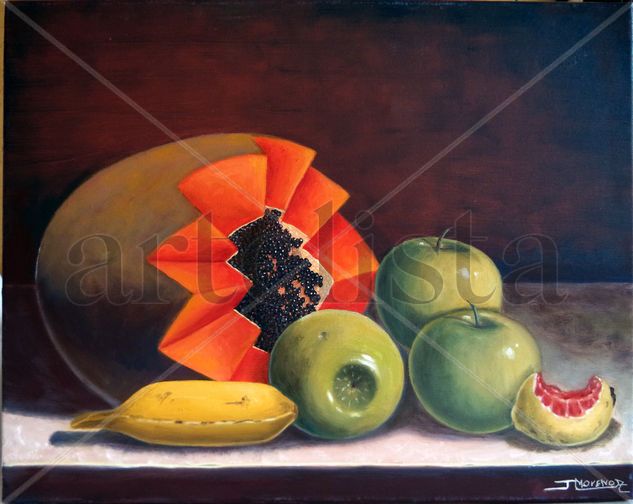 bodegon con frutabomba Oil Canvas Still Life Paintings