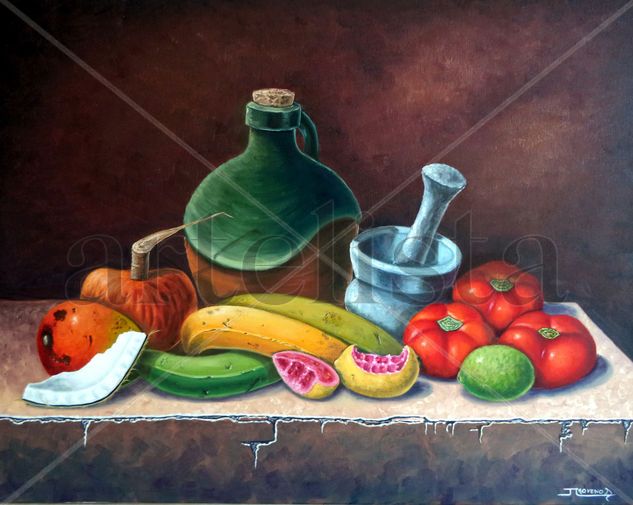 bodegon con mortero Oil Canvas Still Life Paintings