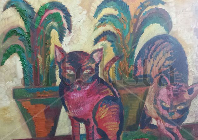 Los Gatitos Oil Canvas Animals