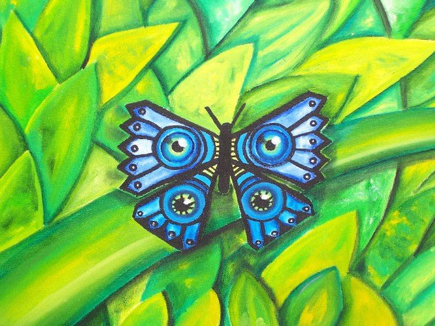 Azules y verdes Oil Canvas Landscaping