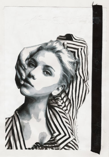 I'm well aware I'm a danger to myself (Portrait of Scarlett Johansson) Acuarela Papel Retrato