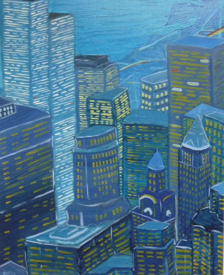 New York Blue (2 de 2) Oil Canvas Landscaping