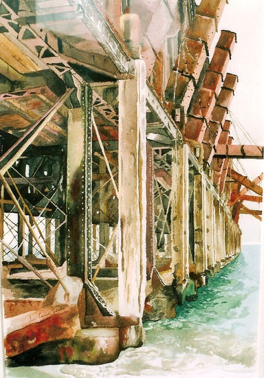 Puente del mineral Watercolour Paper Marine Painting