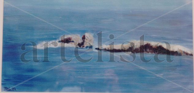 illes formigues Oil Textile Marine Painting