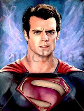 Man of steel Pastel Cartulina Retrato