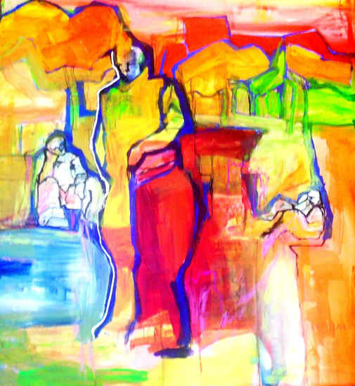 EN CALLE Acrylic Canvas Figure Painting