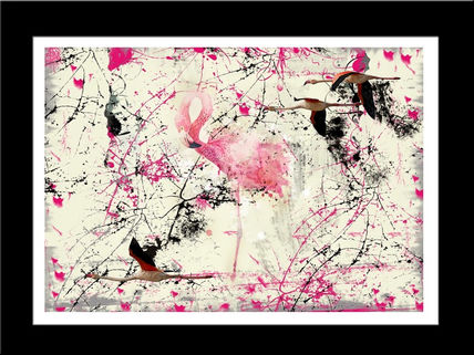 Pink and Ink Flamingos
