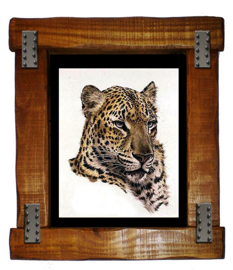 Leopard face Media Mixta Cartulina Animales