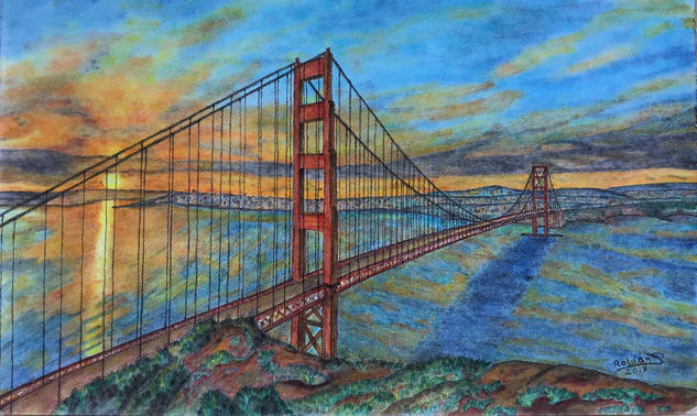 SAN FRANCISCO Pastel Cartulina Paisaje