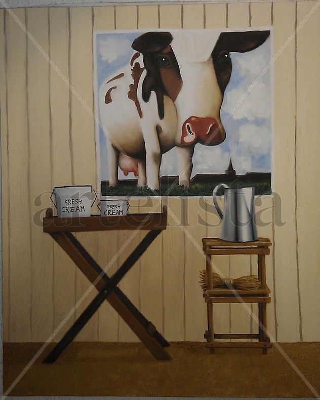 una vaca en casa