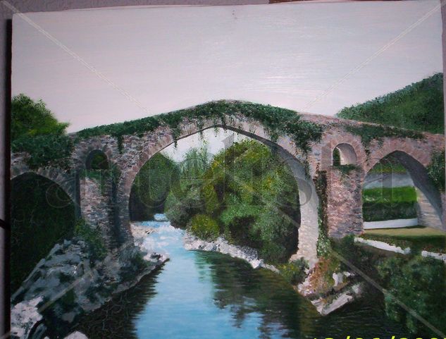 Puente Óleo Lienzo Paisaje