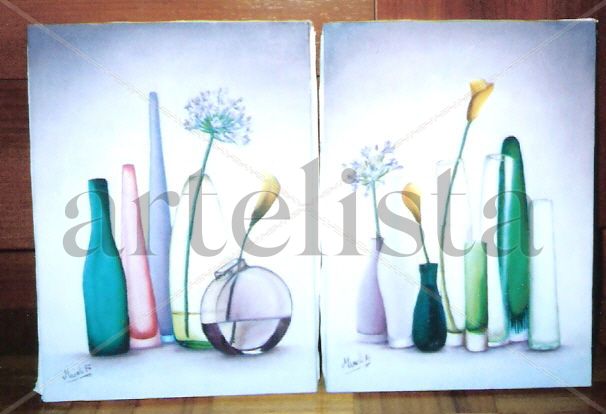 jarrones con flor Oil Canvas Still Life Paintings