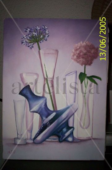 jarrones con flores Oil Canvas Still Life Paintings