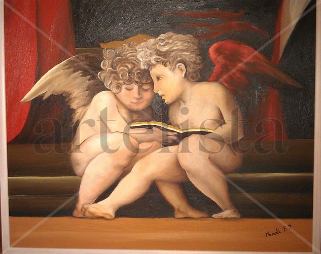 angelitos Oil Canvas Figure Painting