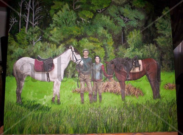 a caballo Oil Canvas Landscaping