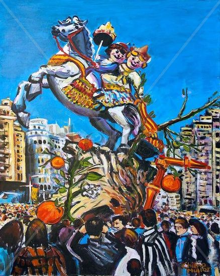 Las Fallas Mixed media Canvas Others