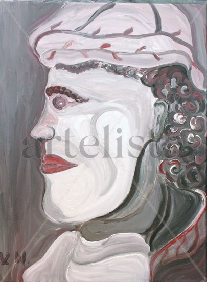 Profile of ancient Roman priest Acrylic Canvas Portrait