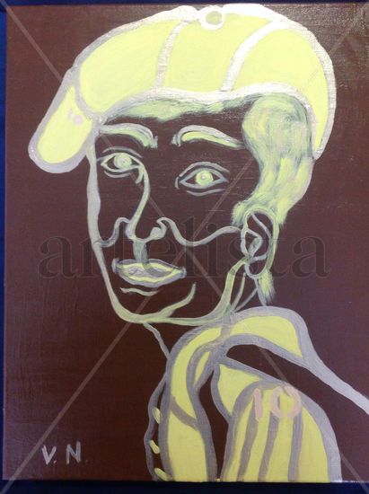 Number 5 jockey Acrylic Canvas Figure Painting