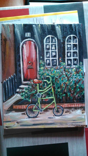 amsterdam, y su bici Oil Canvas Landscaping