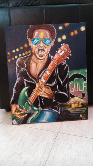 lenny kravitz, cantando Óleo Lienzo Retrato