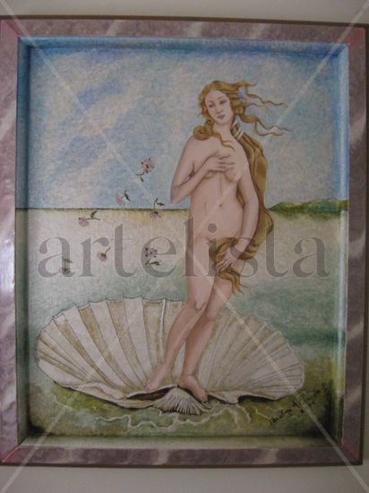 El Nacimiento de Venus Mixed media Panel Nude Paintings