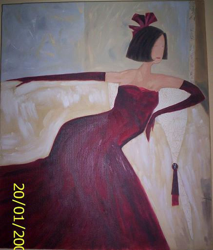 MUJER SOBRE SOFA Oil Canvas Portrait