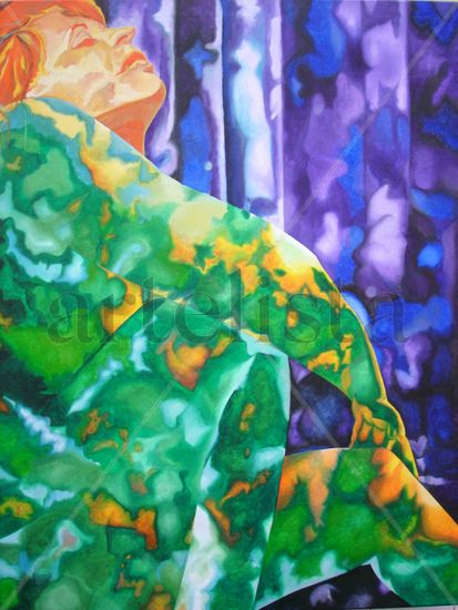 Placidez Oil Textile Nude Paintings