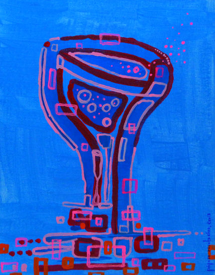 VINOPLASTICA--SERIE CRISTAL-#010 Acrylic Canvas Still Life Paintings