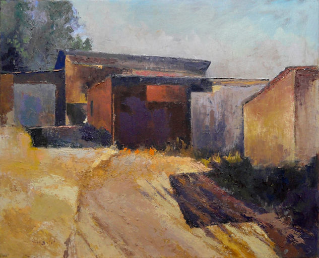 Bóvila a Can Cuyas_retocada Oil Canvas Landscaping