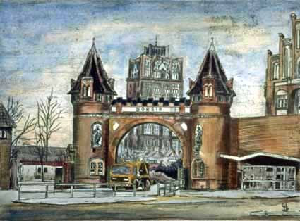 Borsig Gate, Tegel Acuarela Papel Paisaje