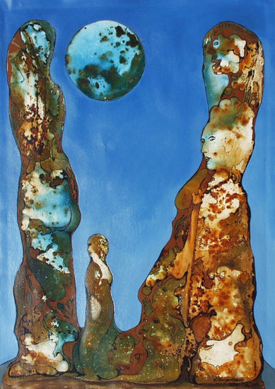 VU 177 Big Rock Figures Media Mixta Papel Paisaje