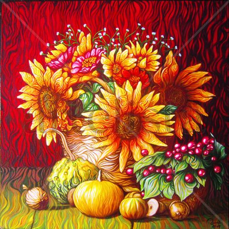 Bodegon con flores