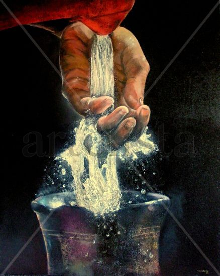 Lavado de manos Oil Canvas Figure Painting