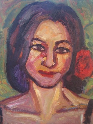 Mujer Oil Textile Portrait