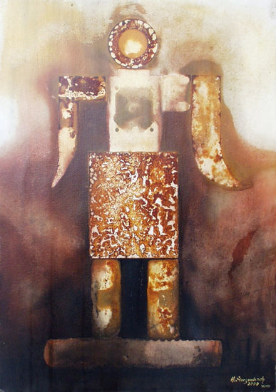 VU 109 Man Mixed media Paper Figure Painting