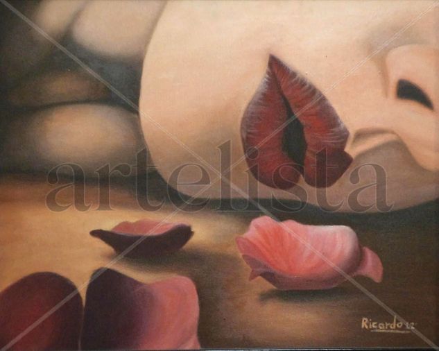 Labios y Petalos Oil Canvas Nude Paintings