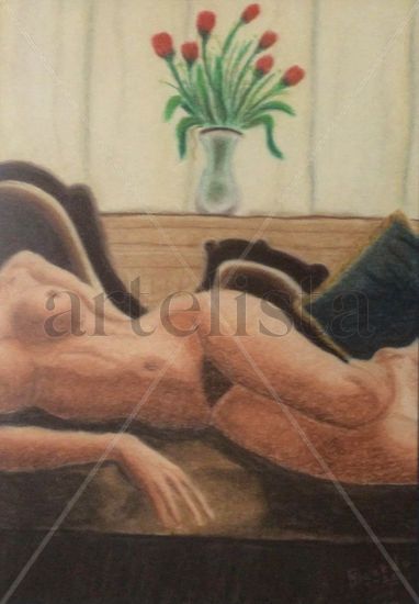 Desnudo al Atardecer Pastel Others Nude Paintings