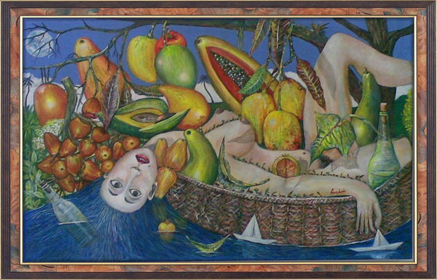 Girl Under the Fruits Óleo Lienzo Desnudos