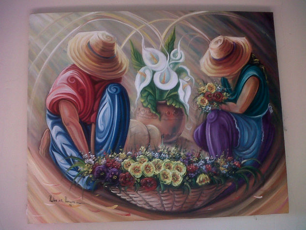 pareja vendedores de flores