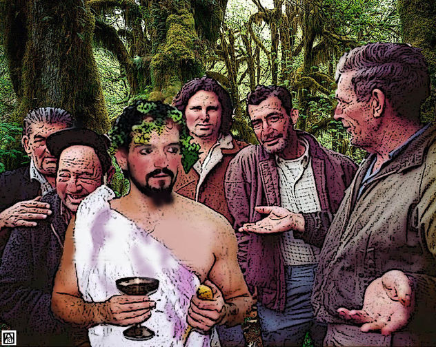 Encuentro con el dios Baco en los bosques sagrados de Lucus (Los alegres bebedores)