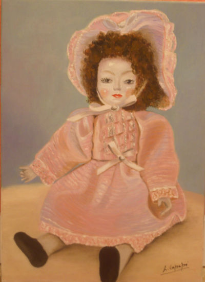 Muñeca de porcelana Óleo Tabla Figura